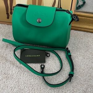 Longchamp LePliage Xtra Xs Leather Green Crossbody Bag